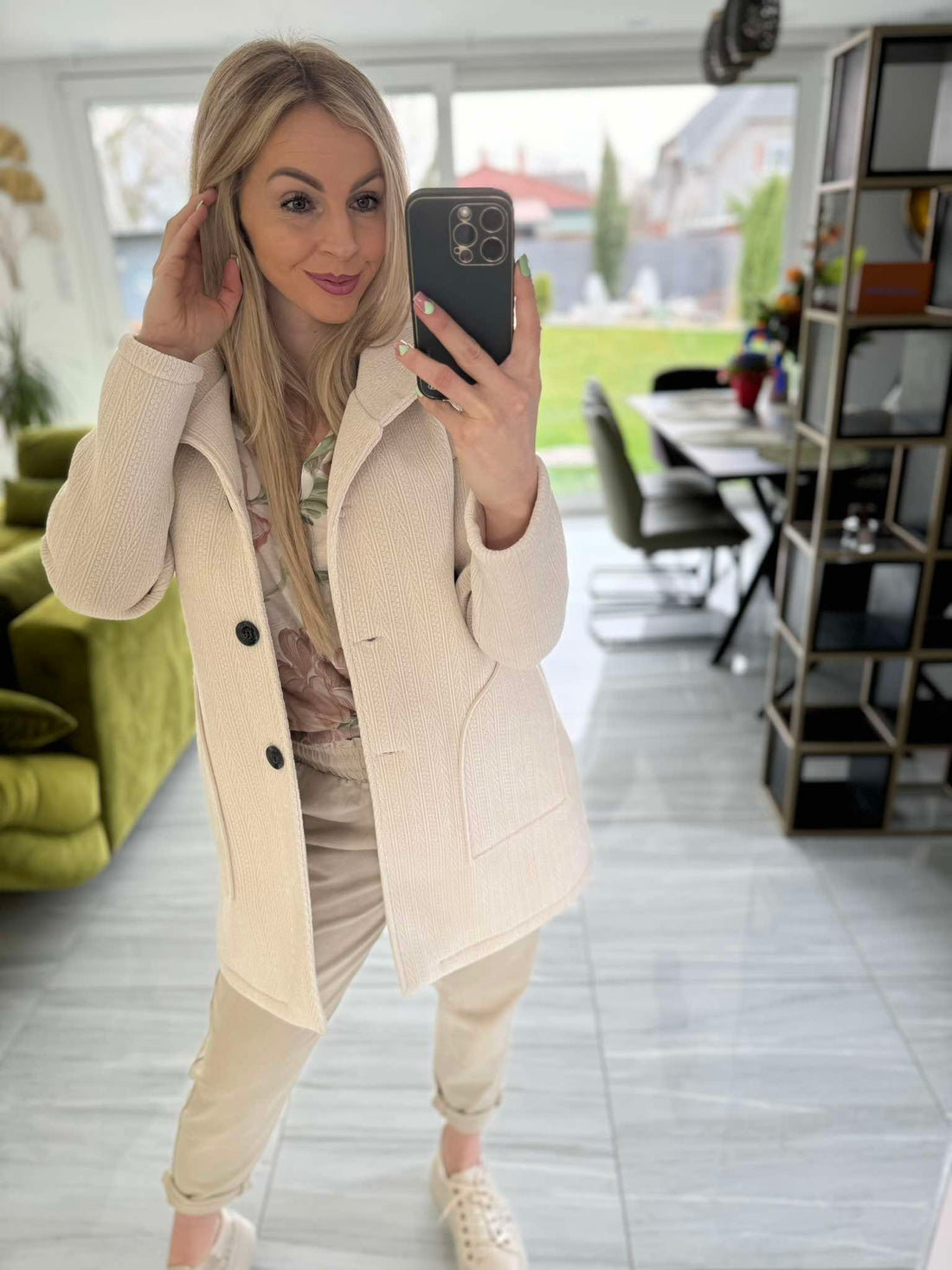 KIMI - Mintás tavaszi kabát