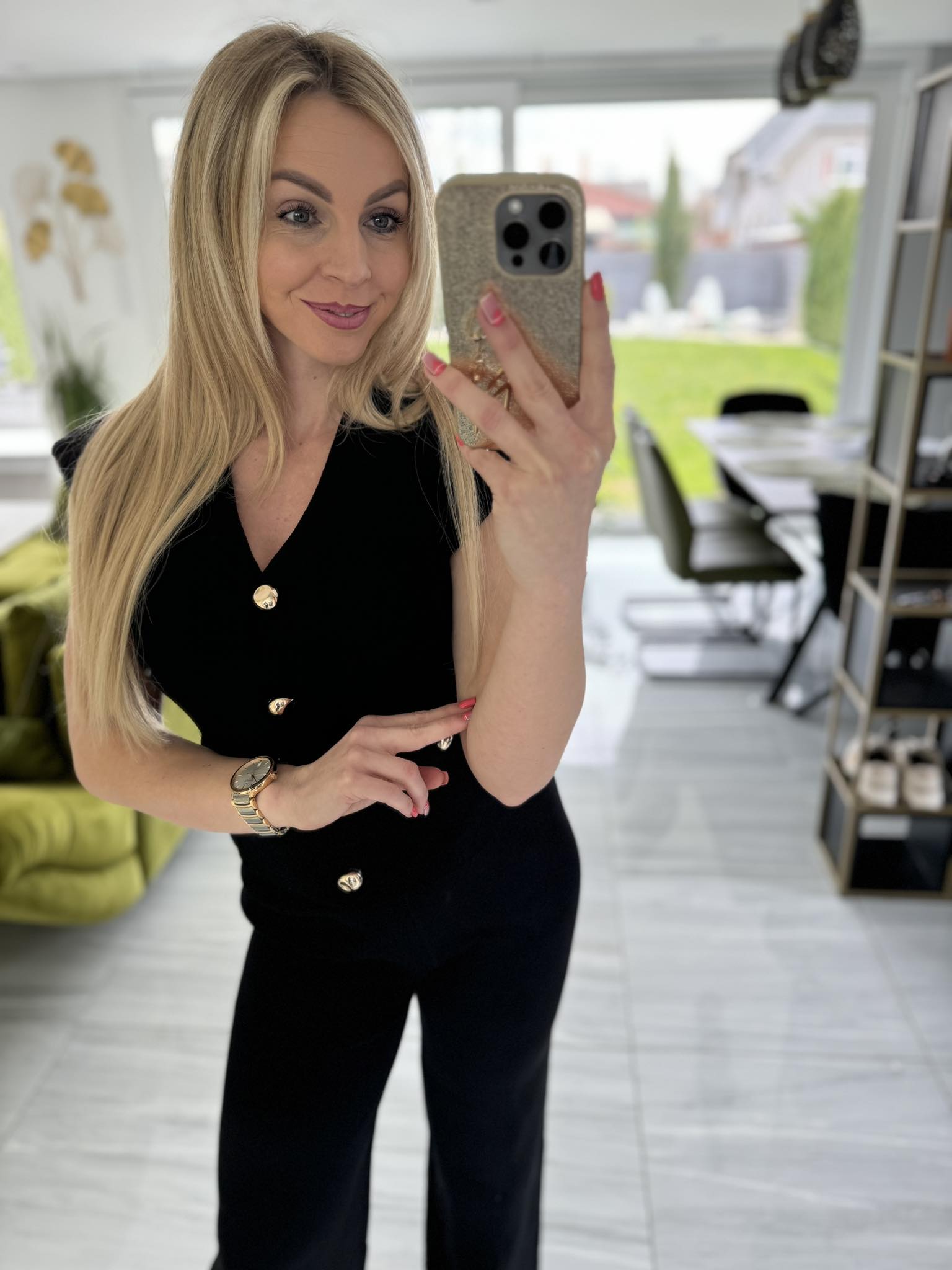 ESTI - Kötött elegáns szabadidő garnitúra. Fekete