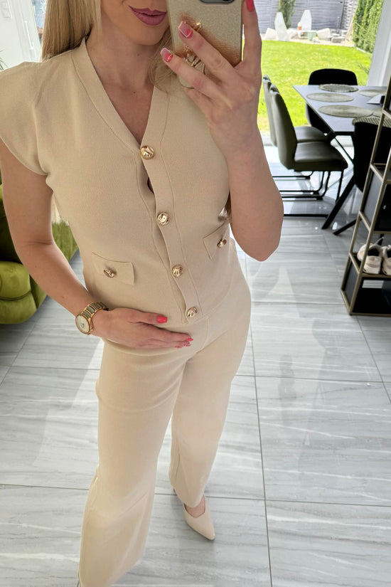 ESTI - Kötött szabadidő garnitúra. Világos bézs