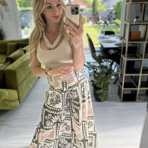 ELINA - Nyári bő nadrág. Khaki