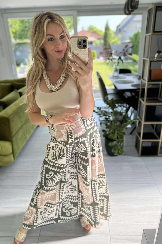 ELINA - Nyári bő nadrág. Khaki