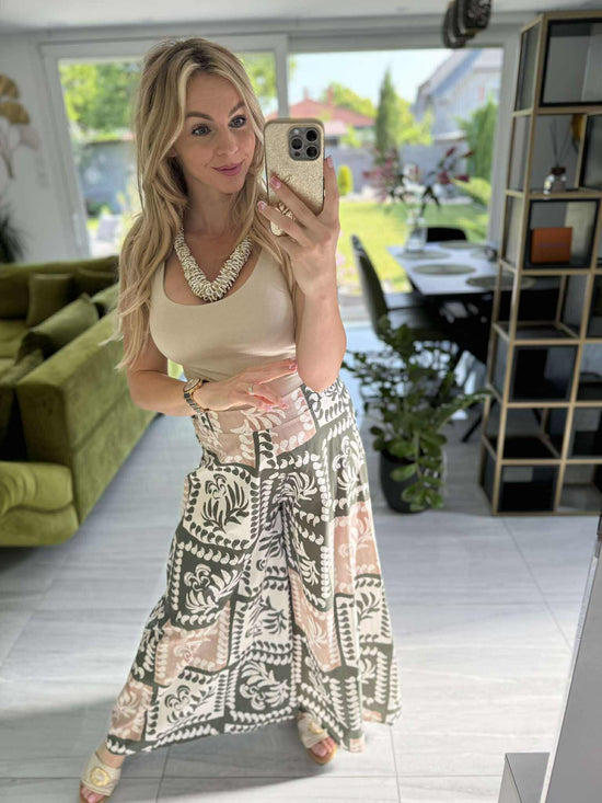 ELINA - Nyári bő nadrág. Khaki