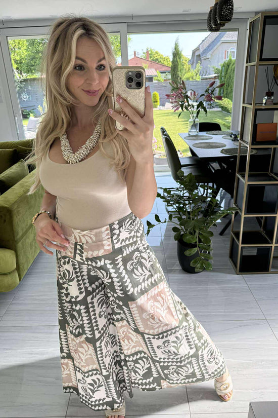 ELINA - Nyári bő nadrág. Khaki