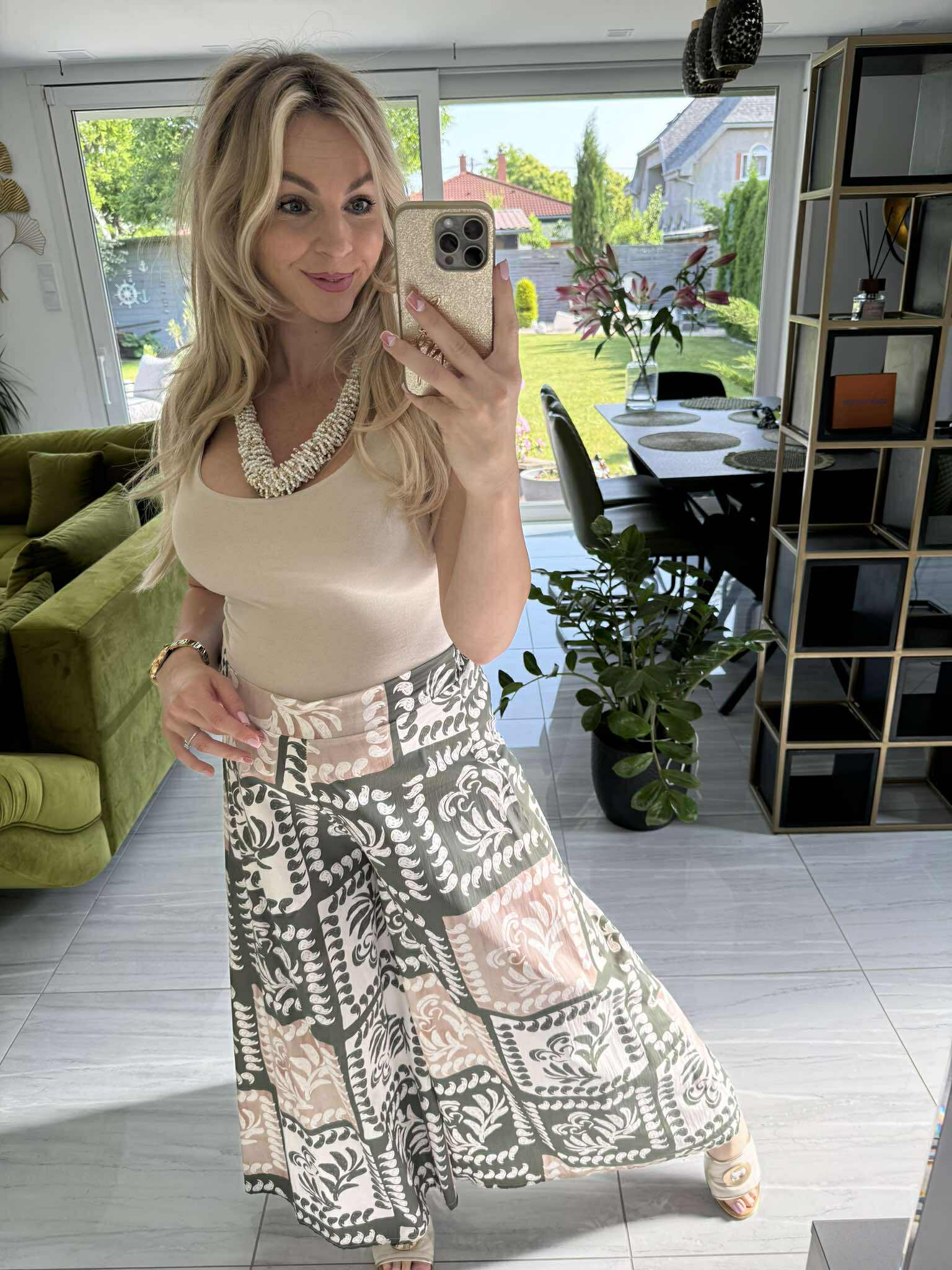 ELINA - Nyári bő nadrág. Khaki