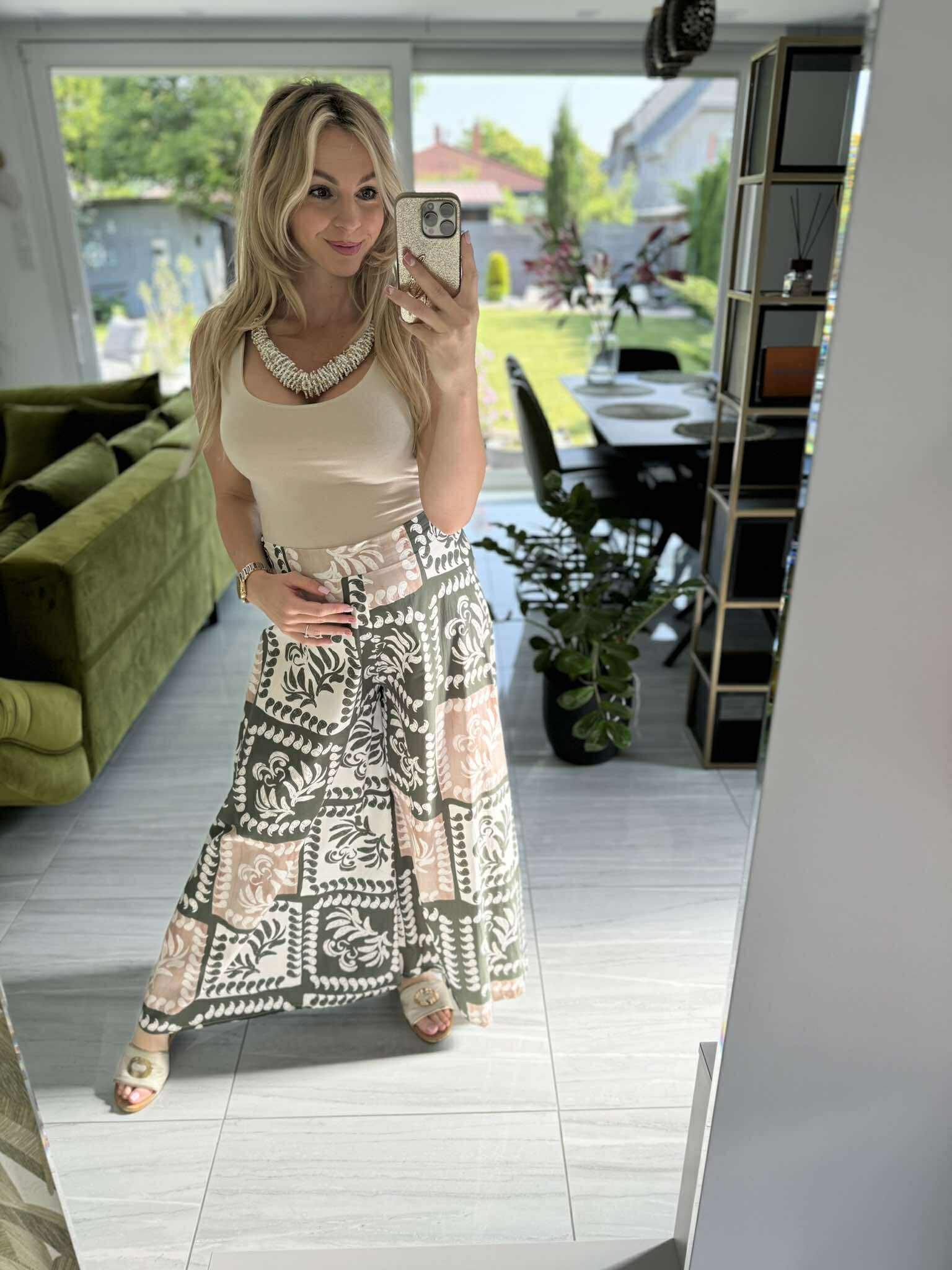 ELINA - Nyári bő nadrág. Khaki