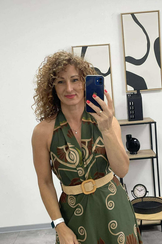ALOMA - Váll nélküli maxi ruha. Khaki