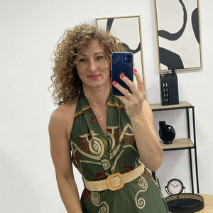 ALOMA - Váll nélküli maxi ruha. Khaki