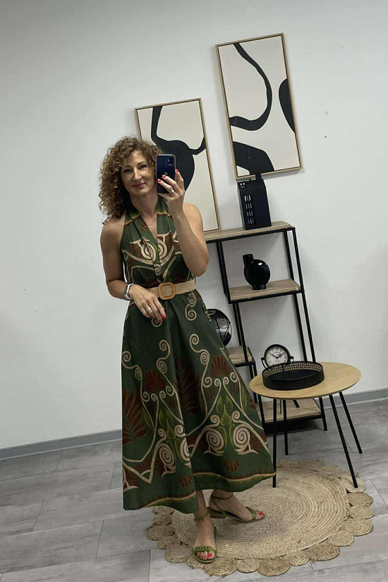 ALOMA - Váll nélküli maxi ruha. Khaki