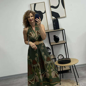 ALOMA - Váll nélküli maxi ruha. Khaki