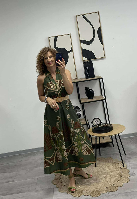 ALOMA - Váll nélküli maxi ruha. Khaki