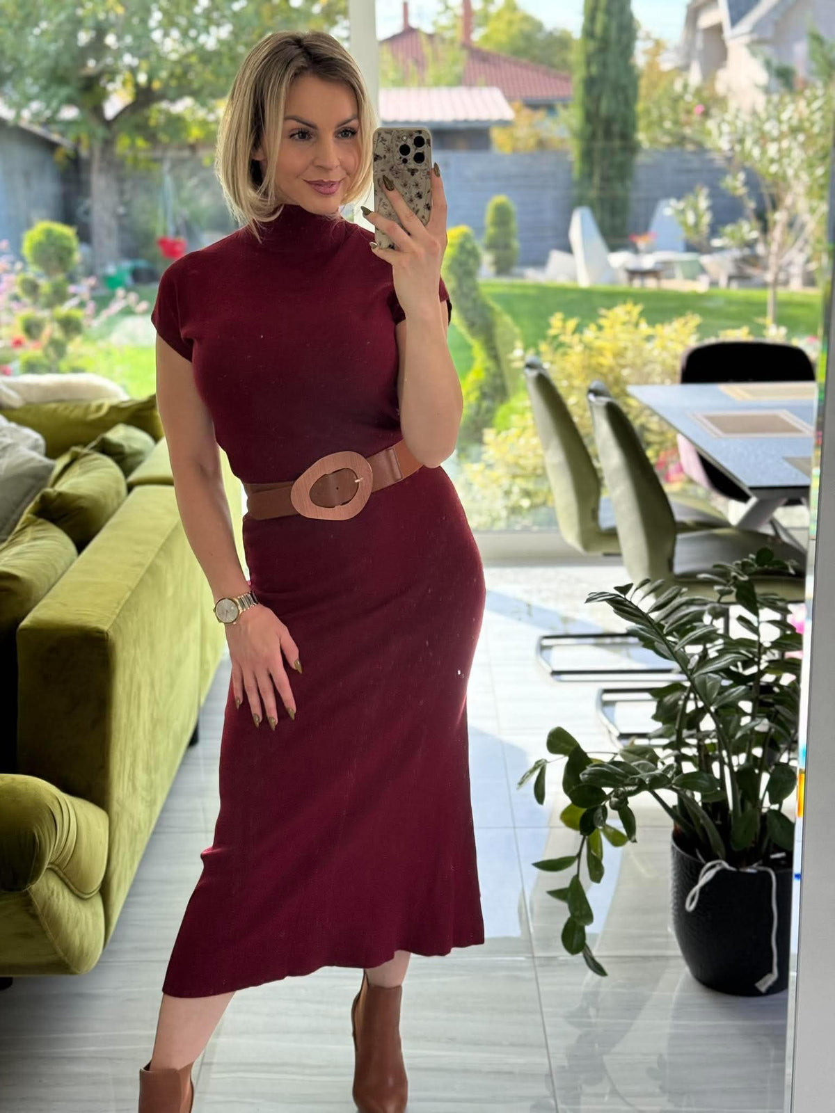 SOFIA STYLE - Kötött kétrészes. Bordó