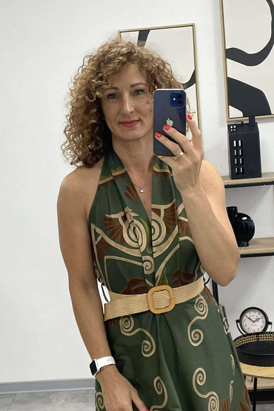 ALOMA - Váll nélküli maxi ruha. Khaki