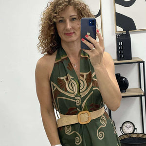ALOMA - Váll nélküli maxi ruha. Khaki