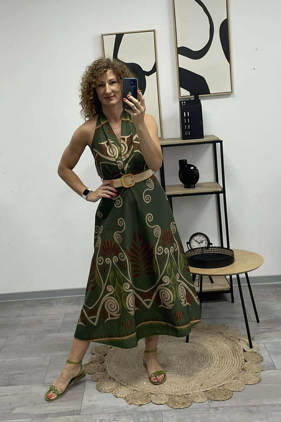 ALOMA - Váll nélküli maxi ruha. Khaki