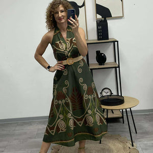 ALOMA - Váll nélküli maxi ruha. Khaki