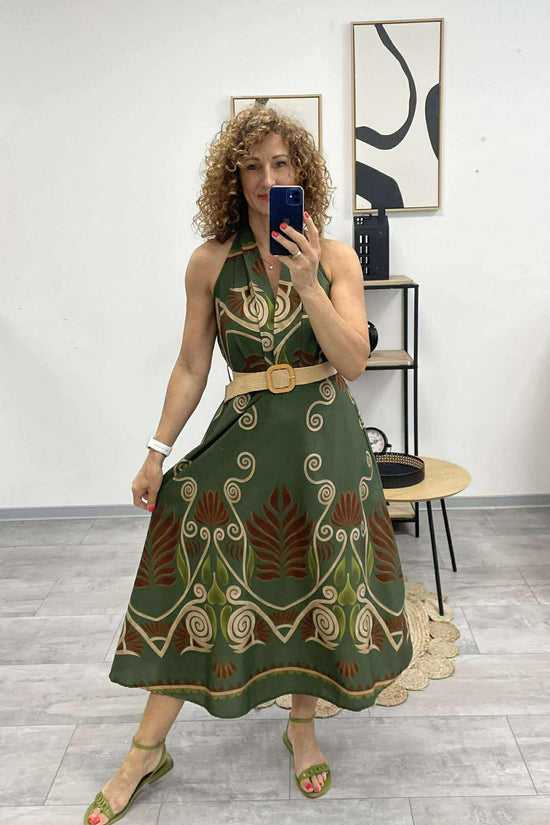 ALOMA - Váll nélküli maxi ruha. Khaki