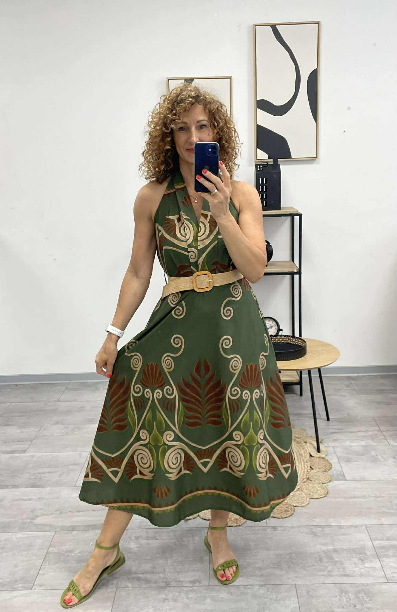 ALOMA - Váll nélküli maxi ruha. Khaki