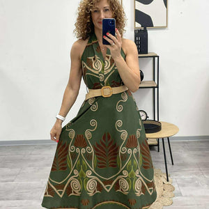 ALOMA - Váll nélküli maxi ruha. Khaki