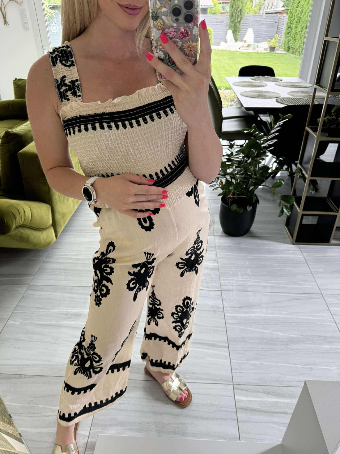 ANUK - Pántos jumpsuit.  Világos bézs