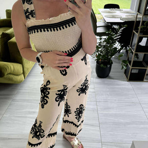 ANUK - Pántos jumpsuit.  Világos bézs
