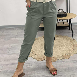 RÉKA - Laza fazonú vászon nadrág. Khaki