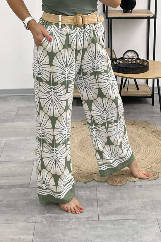LENTE - Mintás Bő nadrág. KHAKI