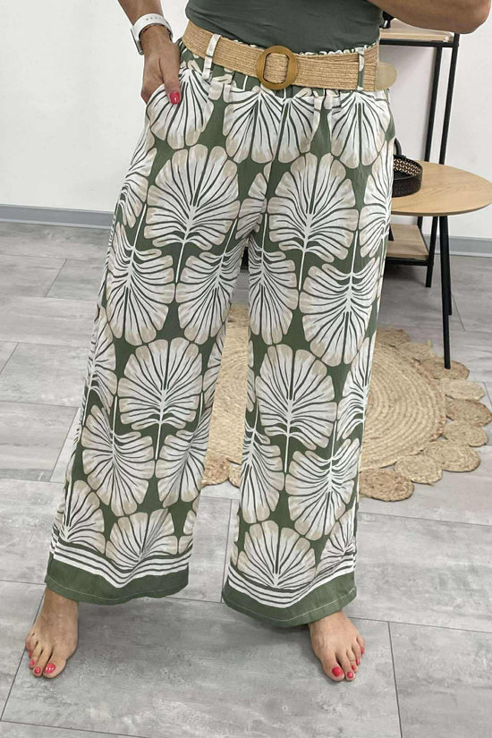 LENTE - Mintás Bő nadrág. KHAKI
