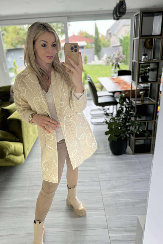 PENY - Buklé átmeneti kabát. Világosbézs