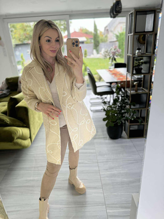 PENY - Buklé átmeneti kabát. Világosbézs