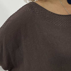 SZIMI - Kötött cérna felső. Sötét barna