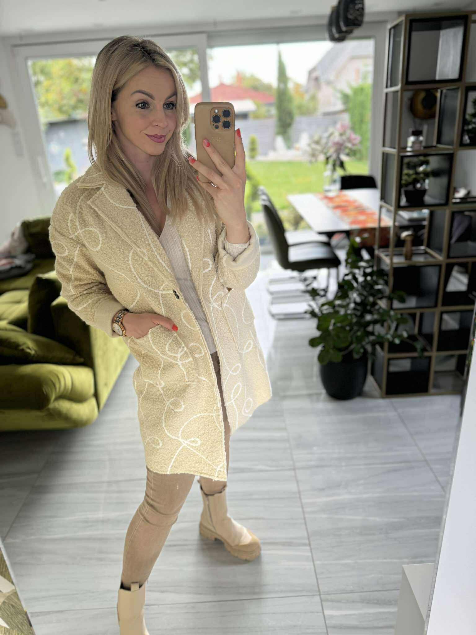 PENY - Buklé átmeneti kabát. Világosbézs