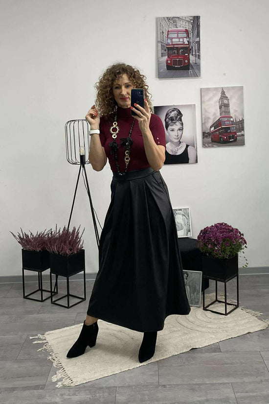 MY - Bőrhatású szoknya. Fekete