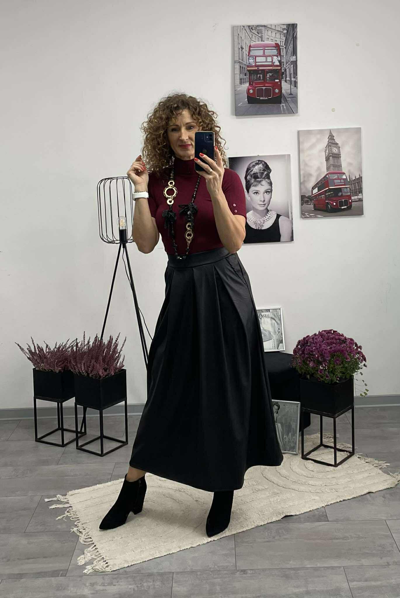 MY - Bőrhatású szoknya. Fekete