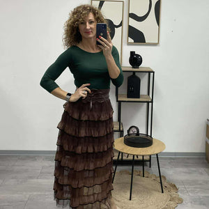 NEW - Tüll szoknya. Sötétbarna