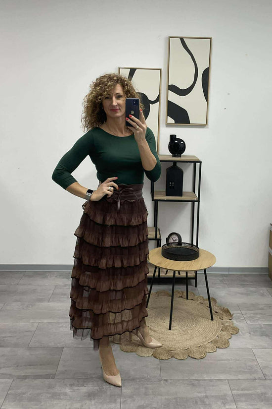 NEW - Tüll szoknya. Sötétbarna