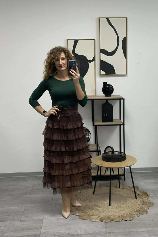 NEW - Tüll szoknya. Sötétbarna