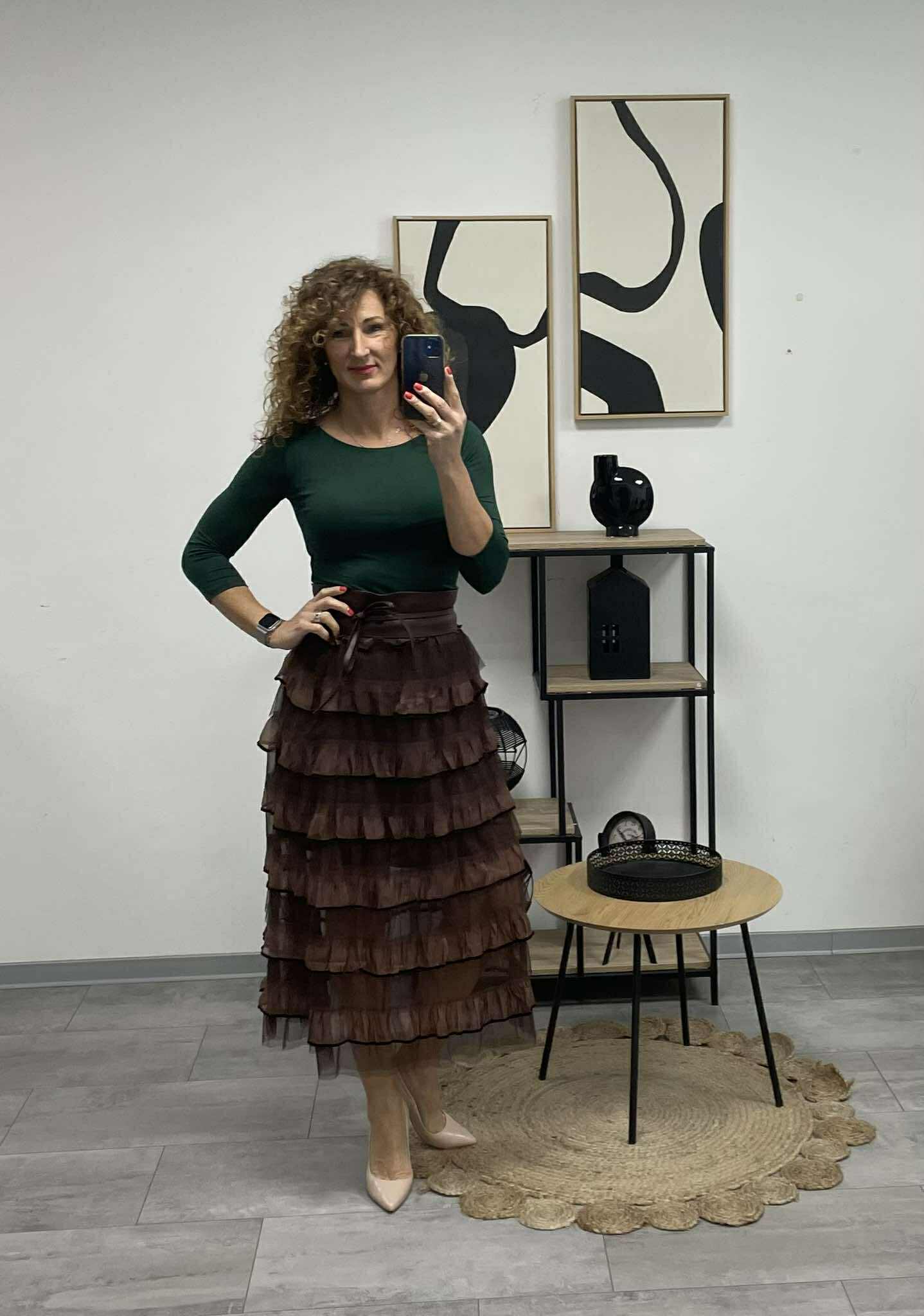 NEW - Tüll szoknya. Sötétbarna