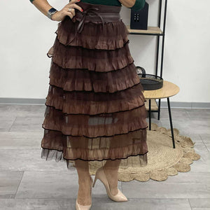 NEW - Tüll szoknya. Sötétbarna