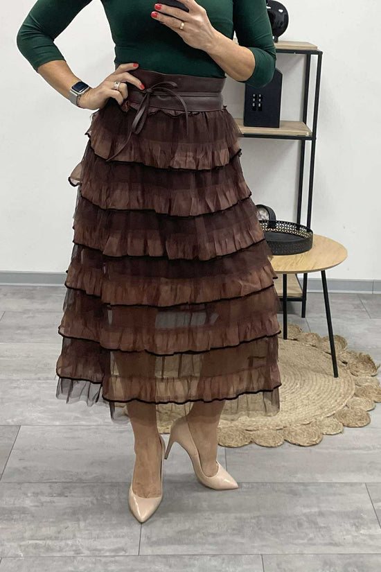 NEW - Tüll szoknya. Sötétbarna