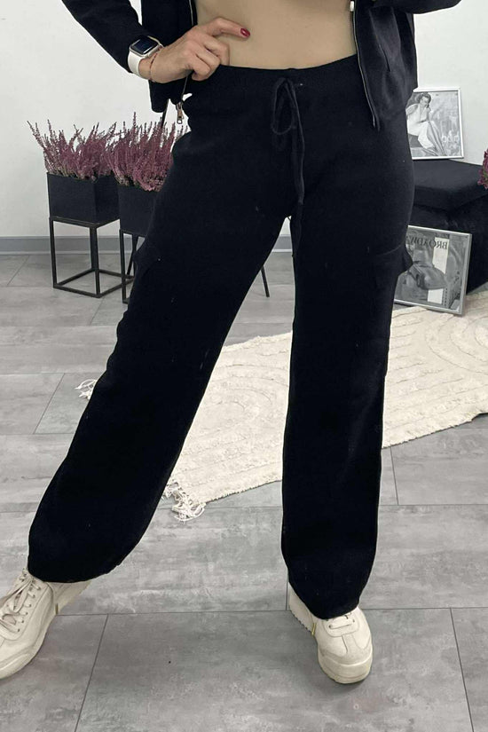 DONI - Kötött kétrészes szett. Fekete