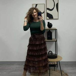 NEW - Tüll szoknya. Sötétbarna