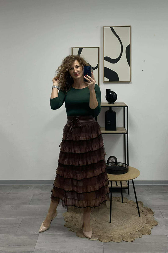 NEW - Tüll szoknya. Sötétbarna