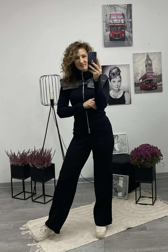 BLACK - Kötött szett. Fekete