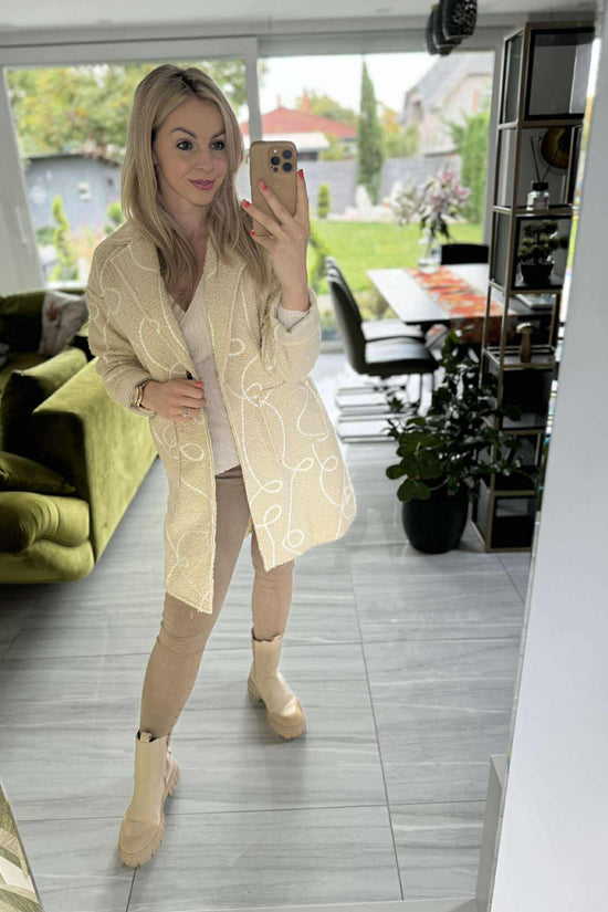 PENY - Buklé átmeneti kabát. Világosbézs