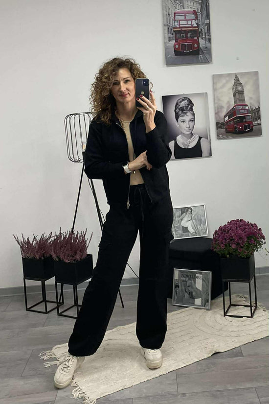 DONI - Kötött kétrészes szett. Fekete