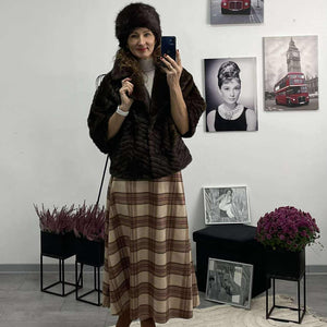 MONIQE - Átmeneti szőrme kabát. Barna