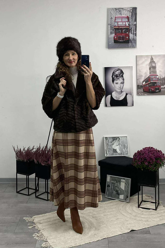 MONIQE - Átmeneti szőrme kabát. Barna