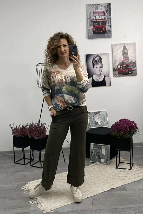 MARA - Bő szárú nadrág. Khaki