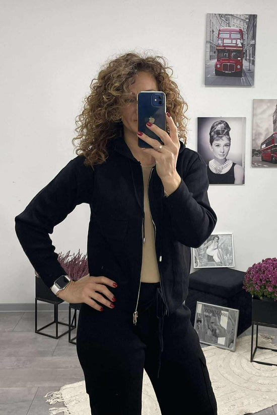 DONI - Kötött kétrészes szett. Fekete