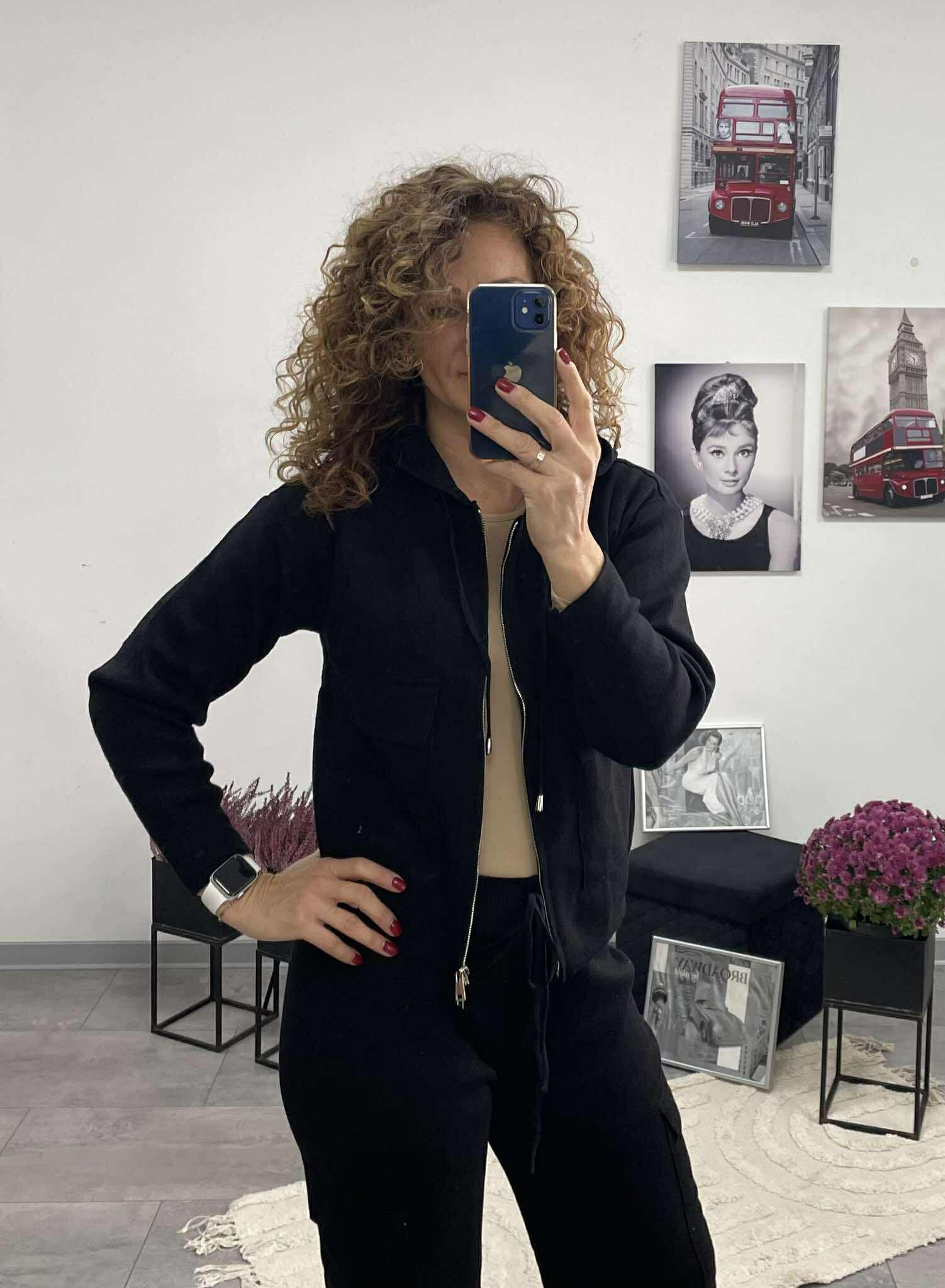 DONI - Kötött kétrészes szett. Fekete